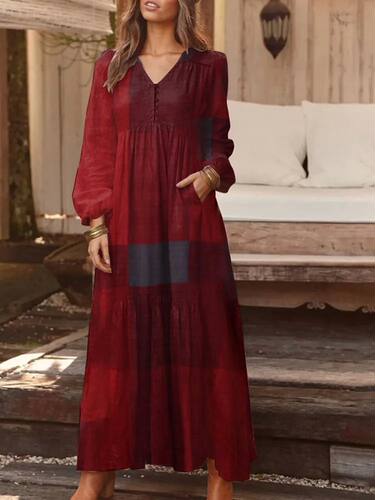 Elegant Women Maxi Shirt Dress  Losse Long Sleeve Vestidos A