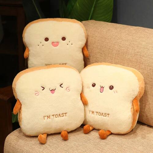 New 1pc 35cm Plush Bread Pillow Cute Simulation Food Toast S