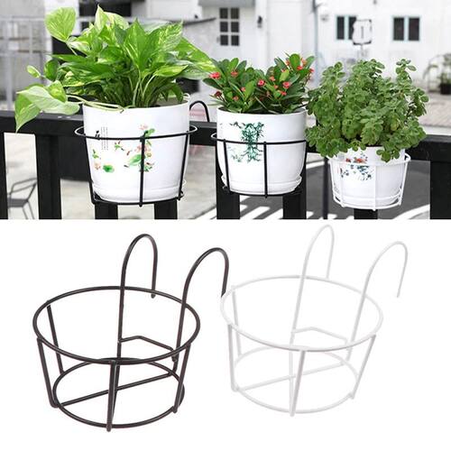 Garden Hanging Plant Iron Racks Balcony Round Flower Pot Rac