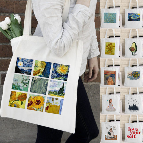 Van Gogh Shopping Bag Graphic Tote Harajuku Shopper Bag Wome