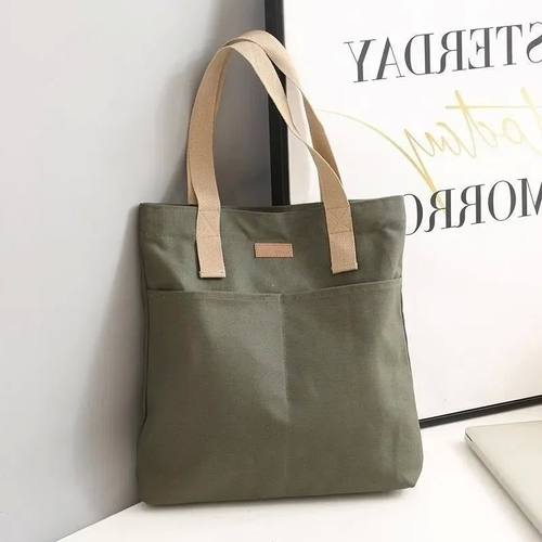 1Pcs Women's Tote Bag Canvas Sewing Thread Large Capacity Ad