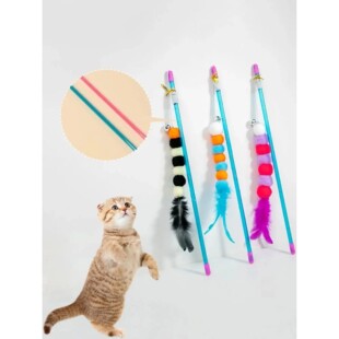 1 PCs New Elastic String Imitated Furs Bug Funny Cat Stick S