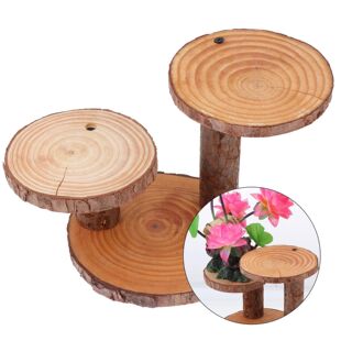 Stand Wooden Pot Flower Holder Cracked Style Rack Shelf Rise