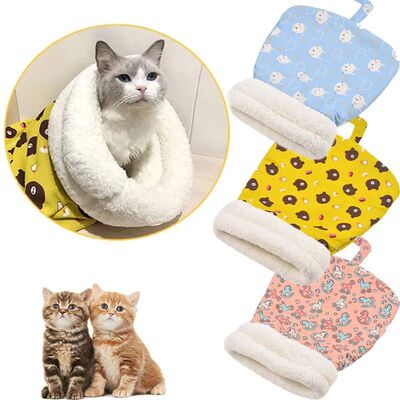 Cat Sleeping Bag Soft Cuddly Fluffy Feel Thickened Pet Pocke