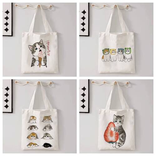 1pc Cute Cats Luggage Bags Harajuku Cartoon Vintage Shopping