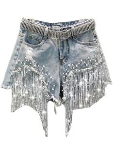 Tassel Beading Wide Summer High Shorts Elegant Lady Waist