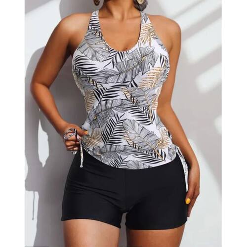 Summer Print Swimsuits Tankini Sets Female Swimwear Push Up