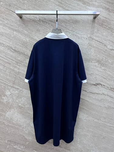 Summer Women Dress Polo Collar Fashion Patchwork 2024 Women