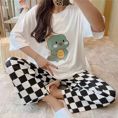 Women Pajamas Sets Summer Thin Carton Generation Women Long