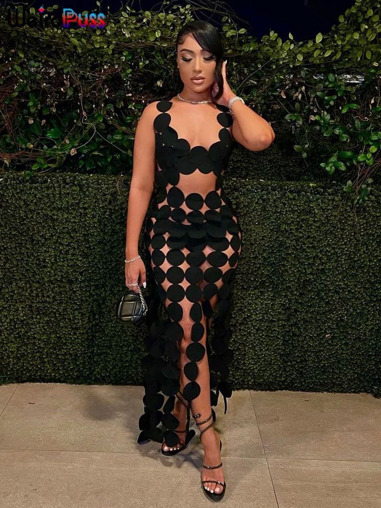 Weird Puss Hollow Dress Women Sleeveless Backless Coquette S