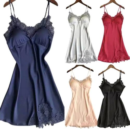 Women's Sexy Pajamas Silk Suspender Nightdress Ladies Spring