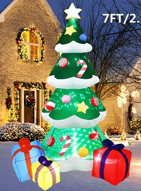 2.1M/7FT Christmas Inflatable Xmas Tree With LED Lights Outd