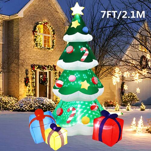 2.1M/7FT Christmas Inflatable Xmas Tree With LED Lights Outd