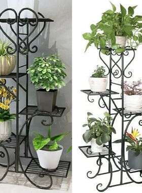 5 Tiered Tall Plant Stand Indoor Iron Planter Shelf Rack Gar