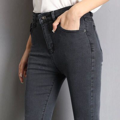 Jeans for Women Mom Jeans Blue Gray Black Woman High Elastic
