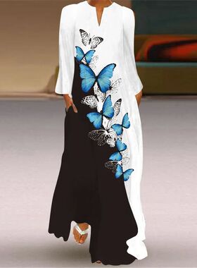 2023 New Plus Size Women Dress Autumn Winter Holiday Women B