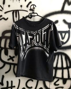 loose pure gothic retro TAPOUT cotton printed shirt women