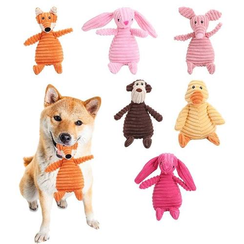 Cute animal shape plush dog toys Bite resistant teeth intera