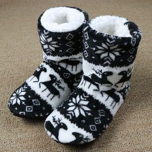 Winter Socks Shoes Woman Home Slippers Christmas Elk Indoor