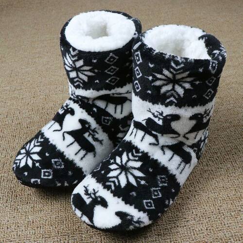 Winter Socks Shoes Woman Home Slippers Christmas Elk Indoor