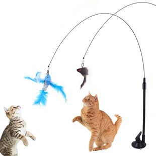 Simulation Bird interactive Cat Toy Sucker Feather Bird with
