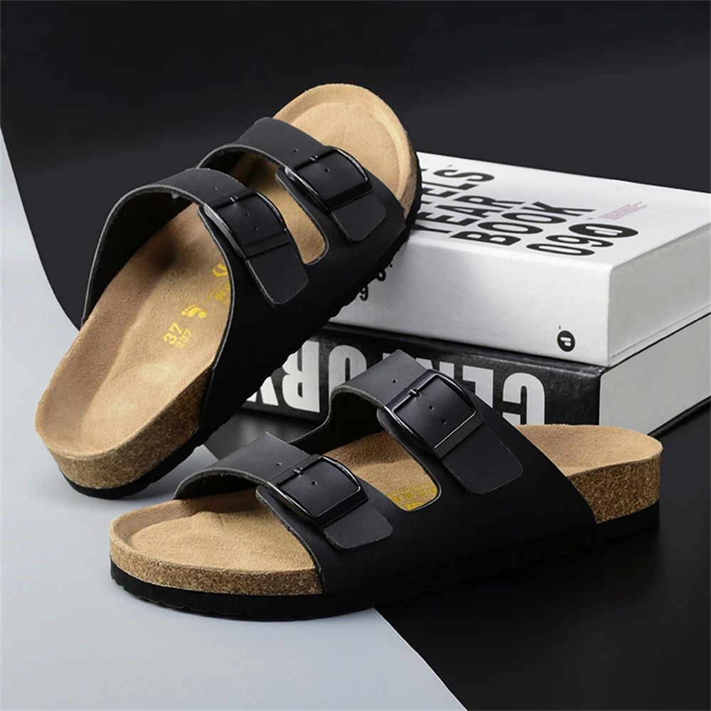 Leather Men Sandals Summer Men's Sandals Women Slippers Outd