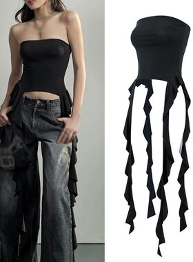 Womens Strapless Crop Top Summer Sexy Tube Crop Top Tank Top