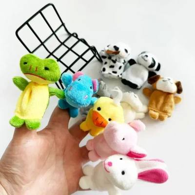 1/5/10pcs Cartoon Biological Animal Finger Puppet Storytelli