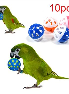 10pcs Pet Parrot Toy Colorful Hollow Rolling Bell Ball Bird