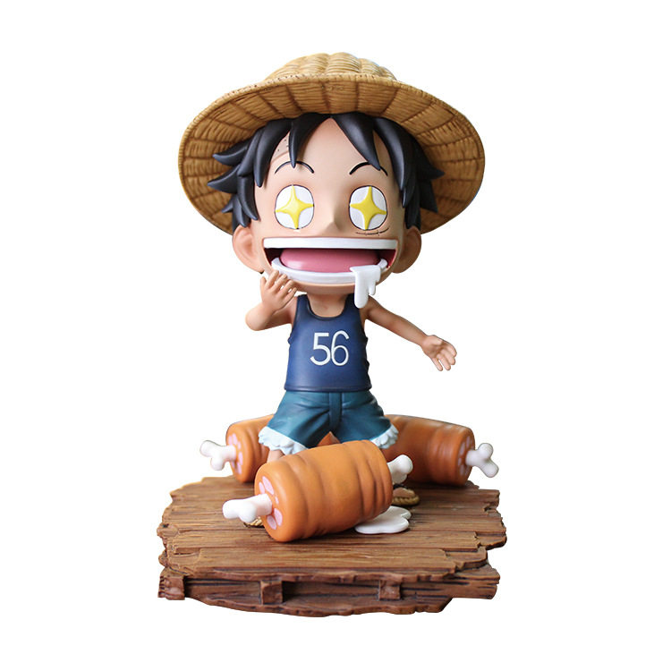 海贼王手办星星眼路飞gk童年抠鼻沙雕车载机箱q版摆件生日送礼物