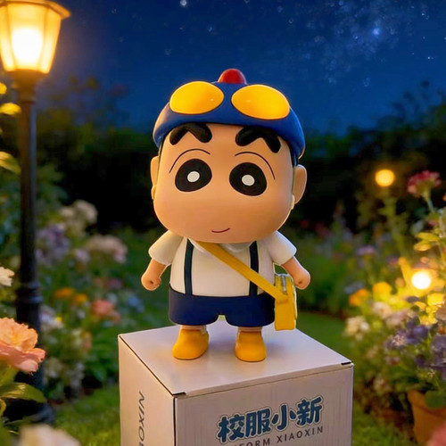 发光校服蜡笔小新摆件大号手办