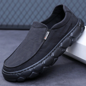 新款 男鞋 男士 春季 休闲鞋 老北京布鞋 超轻软底透气一脚蹬宽脚爸爸鞋