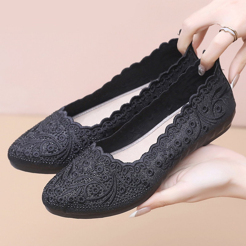 老北京布鞋春夏一脚蹬透气浅口女单鞋时尚休闲平底妈妈鞋软底防滑,女鞋,浅口单鞋,淘宝优惠券,粉丝福利购,淘宝优惠卷