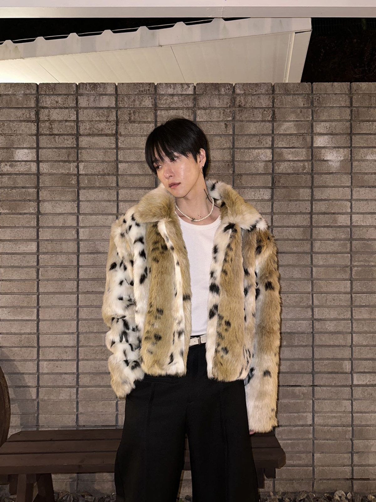 ZISHANG 남자 모조 밍크 모피 호랑이 패턴 코트 정장 칼라 겨울 두꺼운 따뜻한 짧은 친환경 모피 자켓 남성용