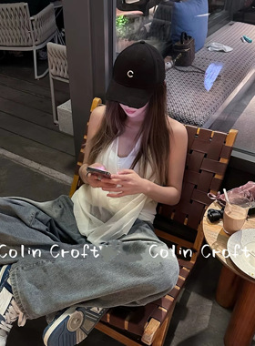 Colin Croft  慵懒做旧 / 破洞棒球帽子 刺绣字母鸭舌帽 情侣 夏