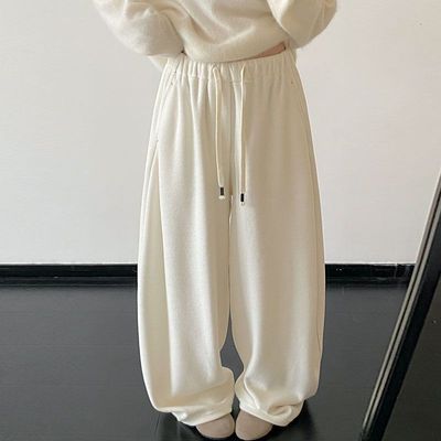 韩系软糯宽松显瘦加厚休闲弯刀裤