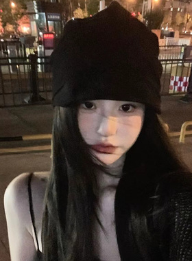 网红黑色月子帽女夏季薄款