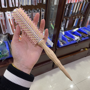 战虎滚梳发廊专业造型卷梳铝管耐高温家用发型师专用卷发圆滚梳粉