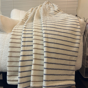 复古日系条纹可外穿睡裤女毛绒绒秋冬季加厚宽松休闲条纹保暖长裤