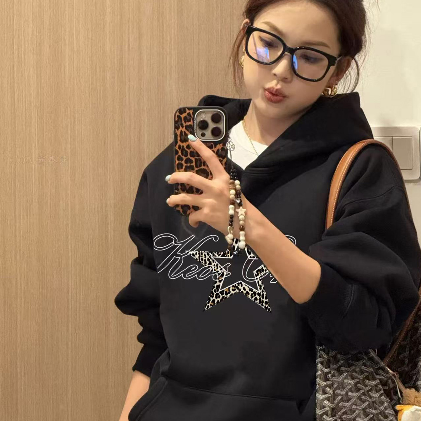 潮牌重磅卫衣女秋冬加绒加厚上衣