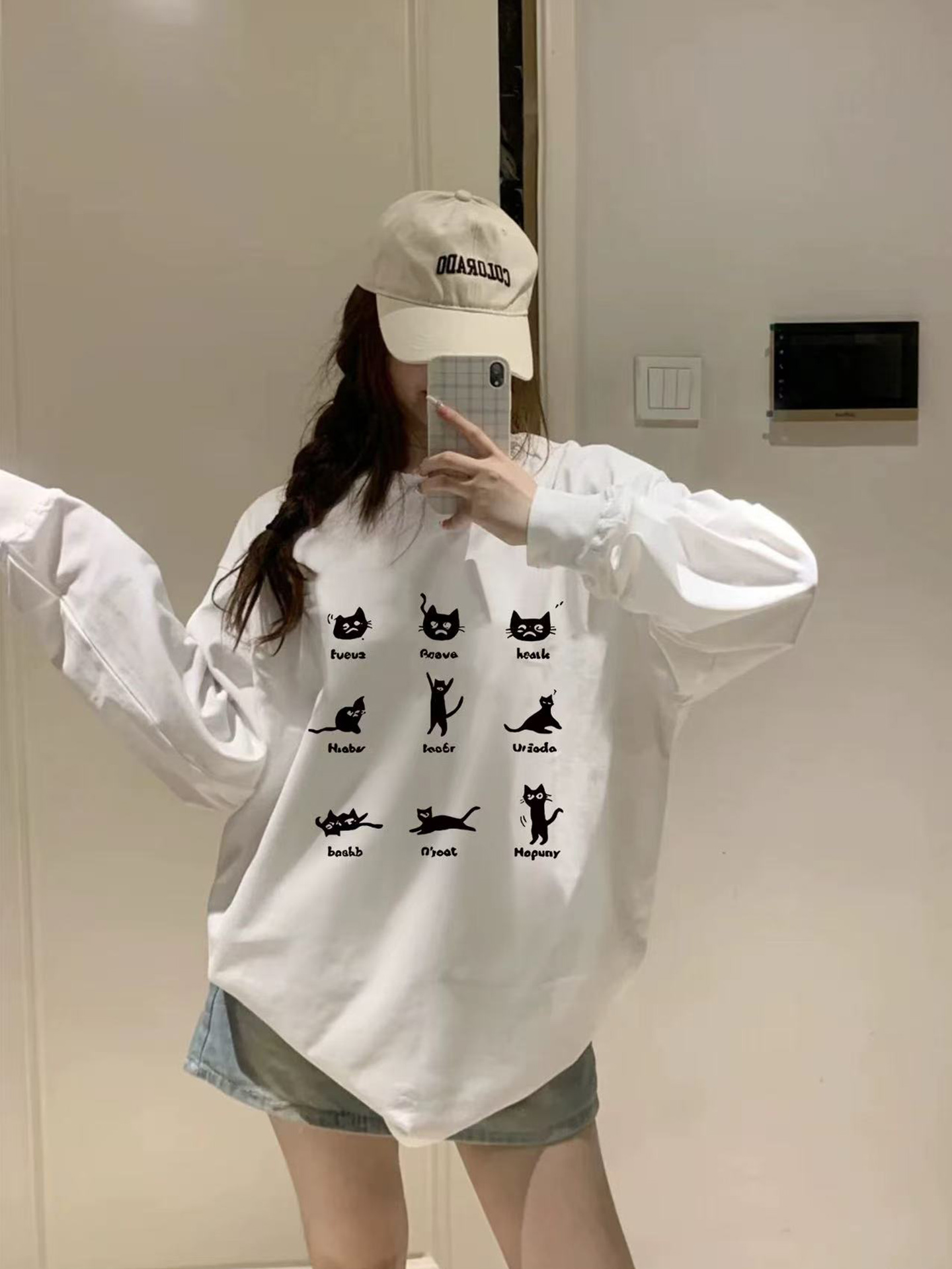 American retro Long sleeves T-Shirt Women's Early Autumn 2025 New arrival Loose Stylish Niche style Autumn Women's Tops pure cotton