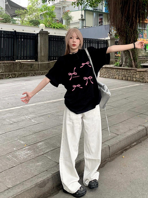 短袖美式重磅印花纯棉男女