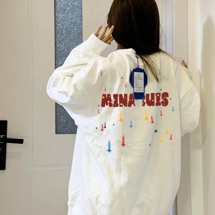 圆领卫衣女常规宽松重磅复古美式