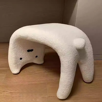 猫咪毛绒凳子创意奶油风下腰