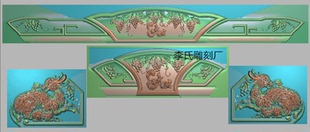 李氏雕刻厂精雕图花鸟脑头浮雕图葡萄提子电脑雕刻图檀雕松鼠靠头