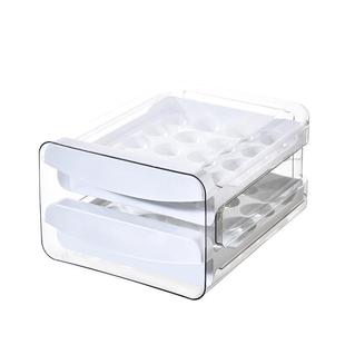 冰箱收纳盒抽屉式 透明食品级 鸡蛋盒家用双层蛋托 厨房鸡蛋保爆款