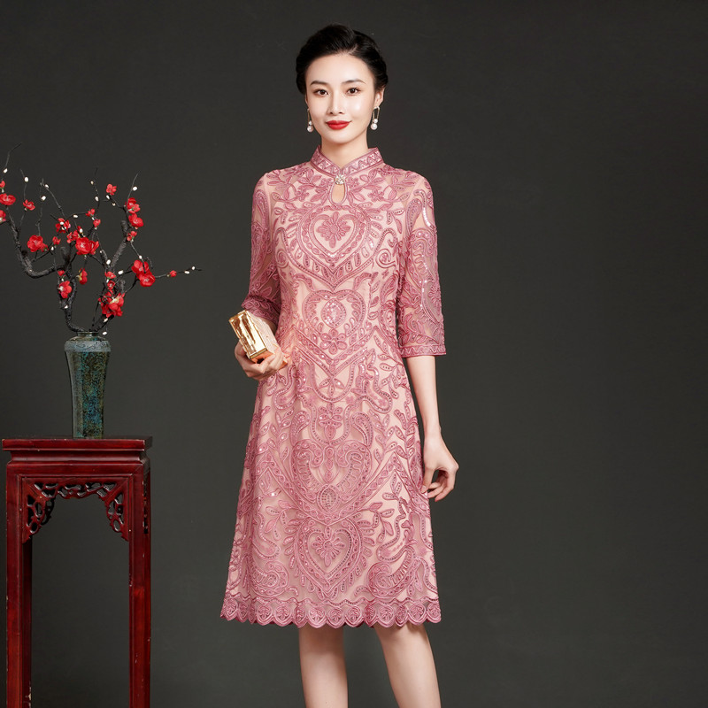  Water drops pink seven -point sleeve thin lining spring and autumn+XL (Suggestion 105-115 catties)   - $0.47 