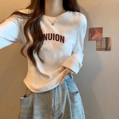 德绒内搭打底衫 T恤上衣 显瘦小个子正肩长袖 女秋冬季 加厚磨毛修身