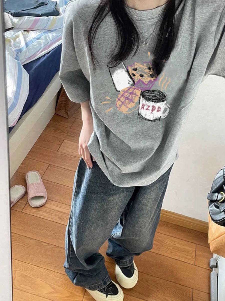 2024夏季新款纯棉美式复古