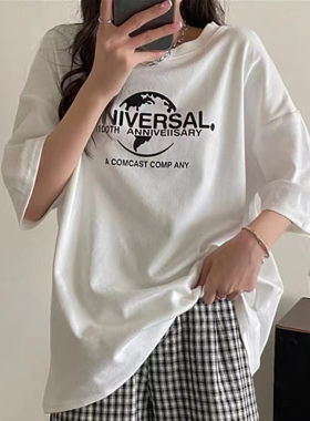 2025年短袖t恤女春夏季宽松韩版原宿bf港风chic体恤半袖上衣ins潮